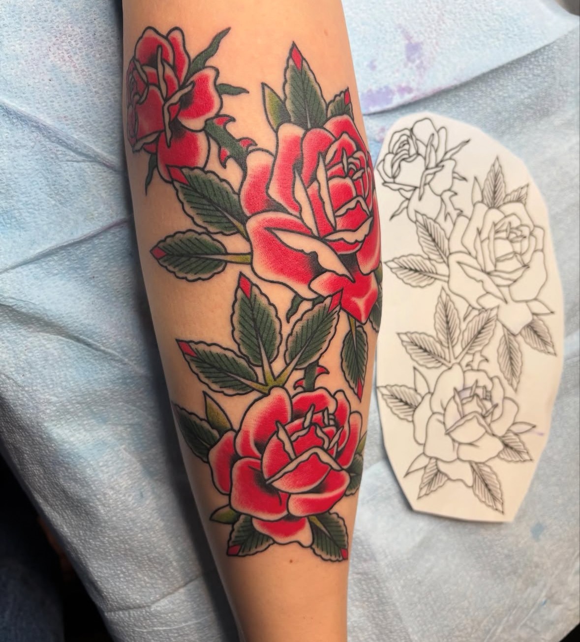 His and hers skull tattoos by John Fitzgerald of Highmark Tattoo in Lynnwood, WA. 