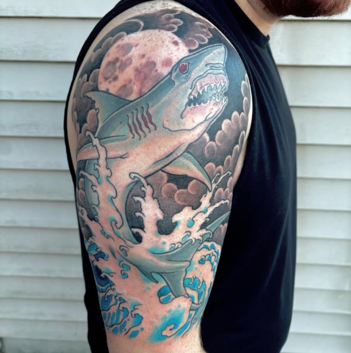 Skull Lady Black and White Tattoo by Tori Brewer of Highmark Tattoo in Lynnwood, WA